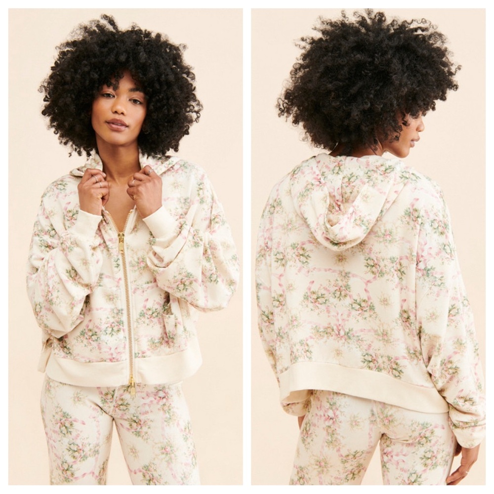 Selkie All Day Pillow Zip-Up Jacket in Floral Multi